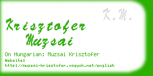 krisztofer muzsai business card